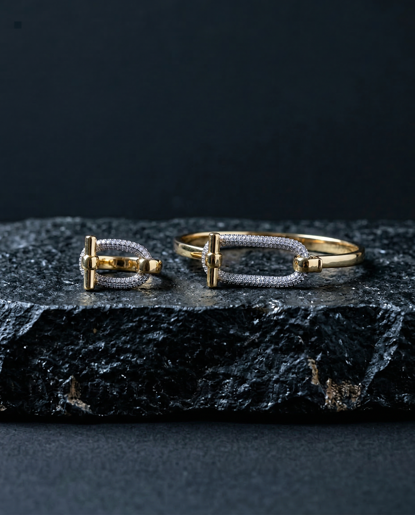 Link Pavé Bracelet and Ring Set – Jewelry Set