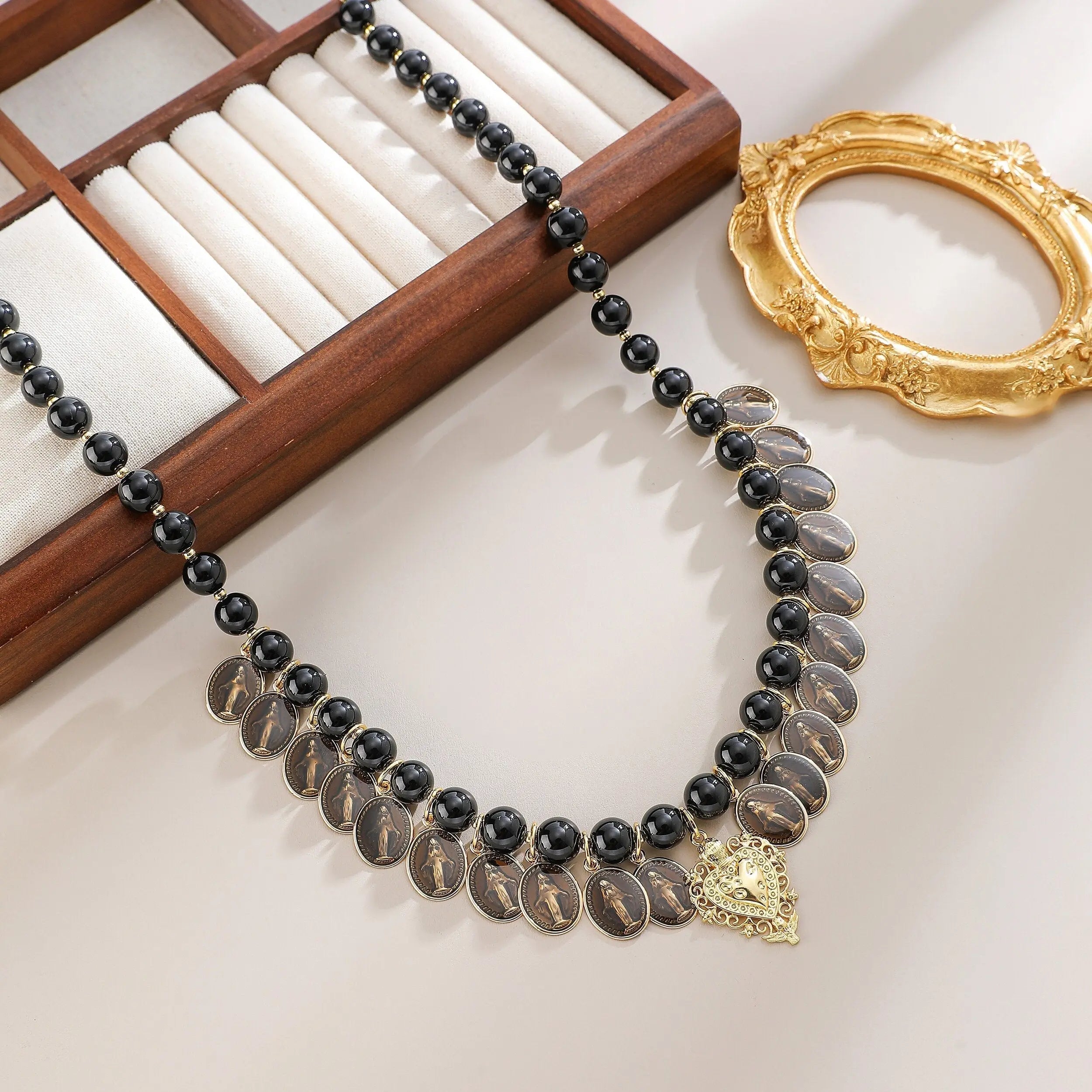 30-Piece Jesus Cross & Virgin Mary Pendants - Catholic DIY Necklace Making Kit