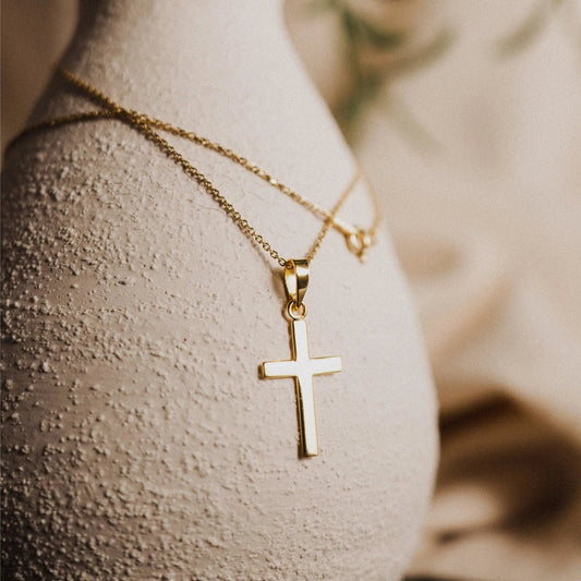 Dainty Cross Necklace, Sterling Silver Necklace Catholic Jewelry