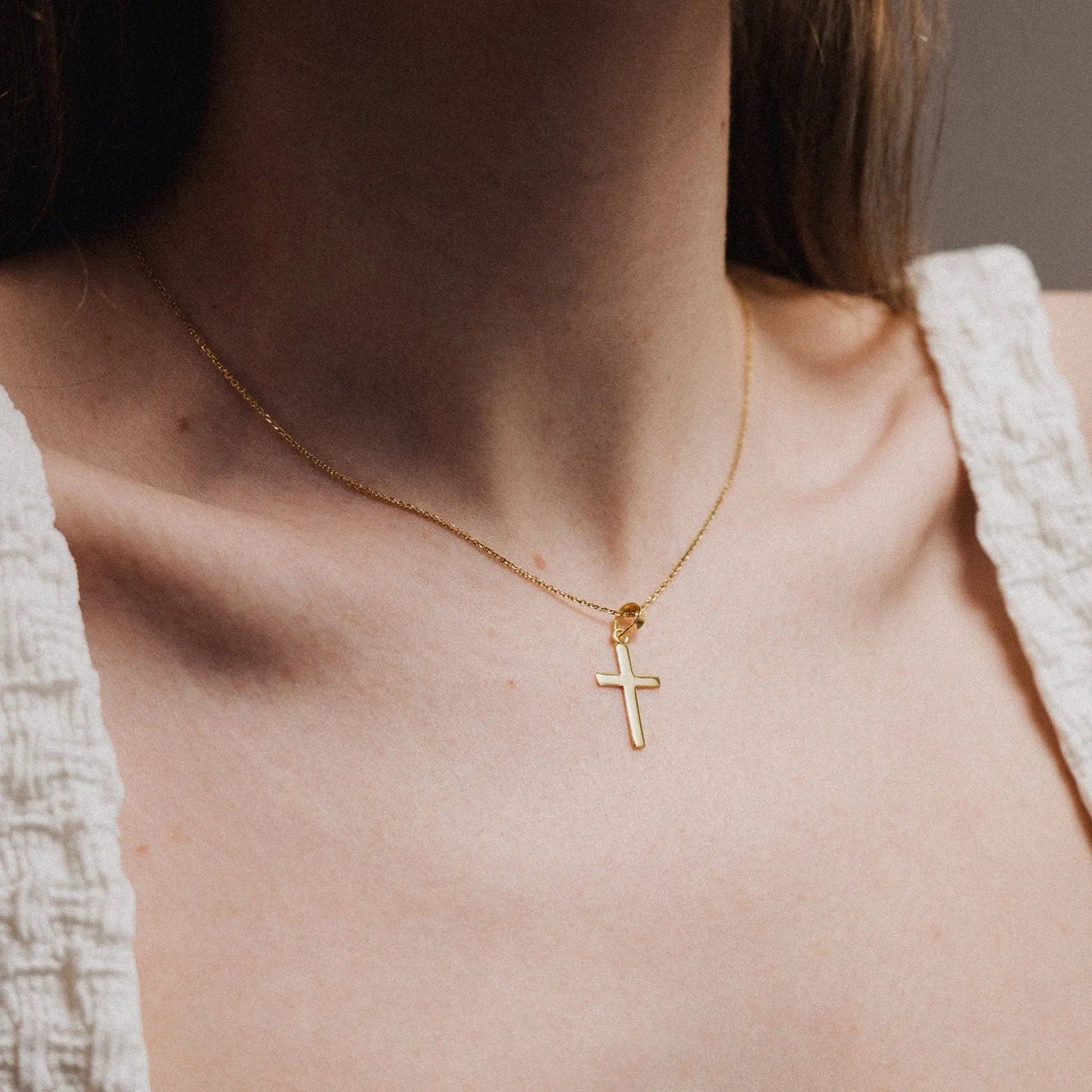 Dainty Cross Necklace, Sterling Silver Necklace Catholic Jewelry