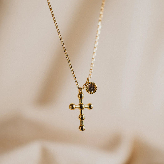 Dainty cross necklace, Gold Minimalist Necklace, Catholic Jewelry