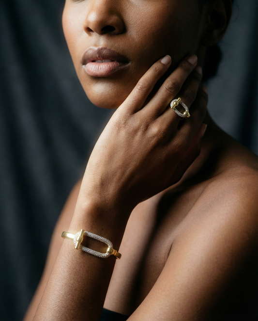 Link Pavé Bracelet and Ring Set – Jewelry Set