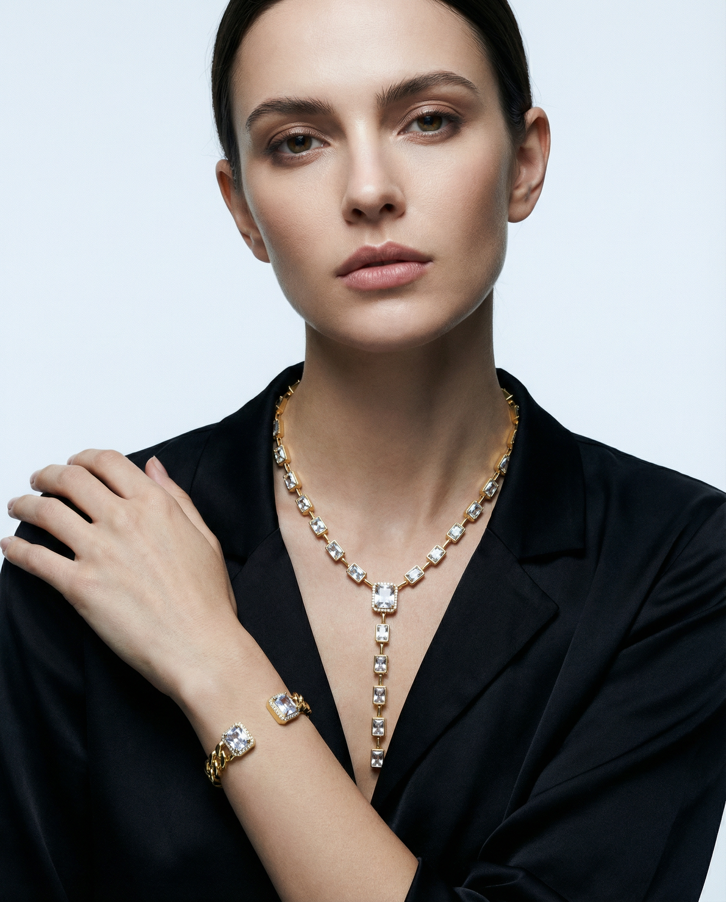 Luminous Geometric Jewelry Set – Necklace and Bracelet