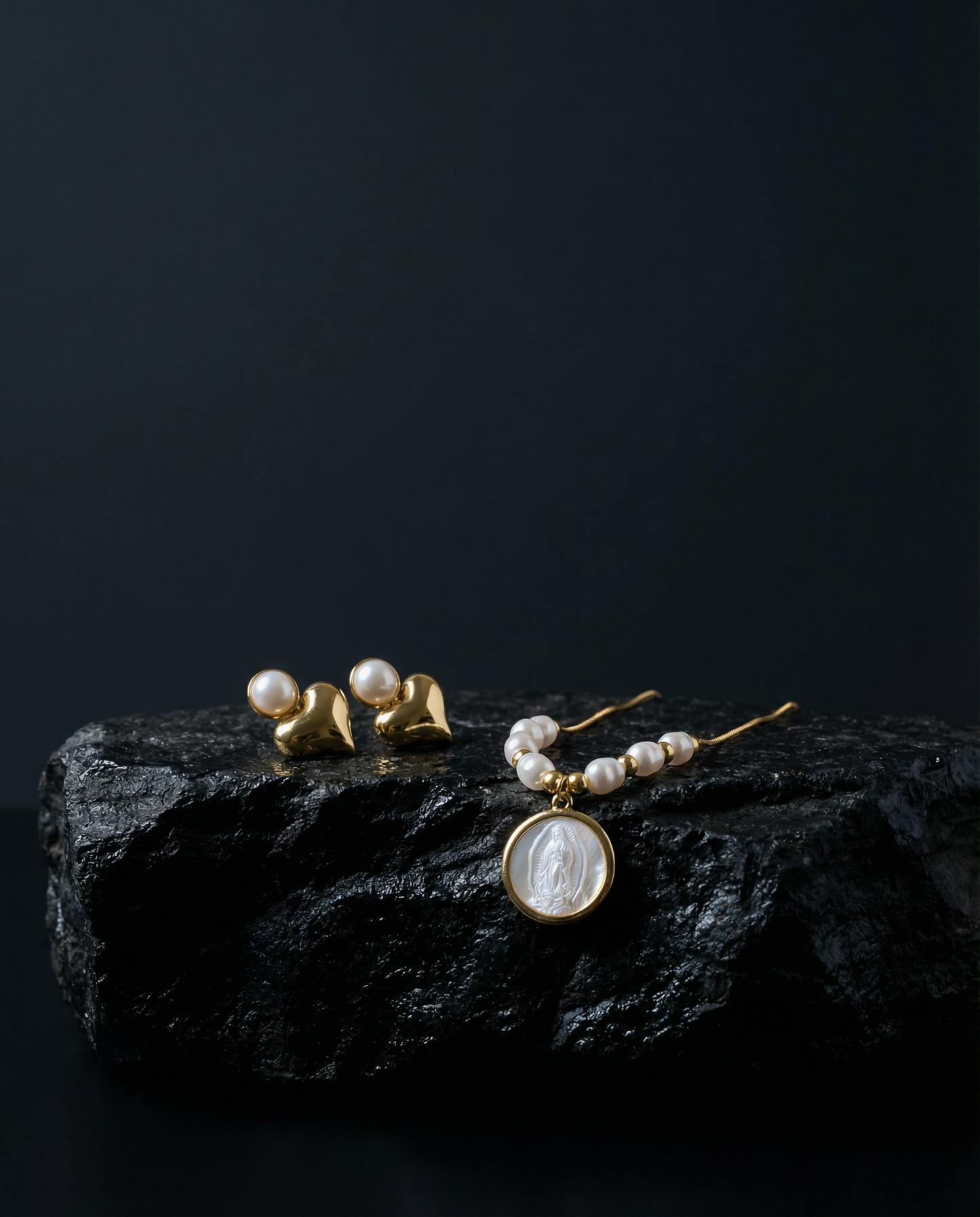 Catholic Pearl Jewelry Set