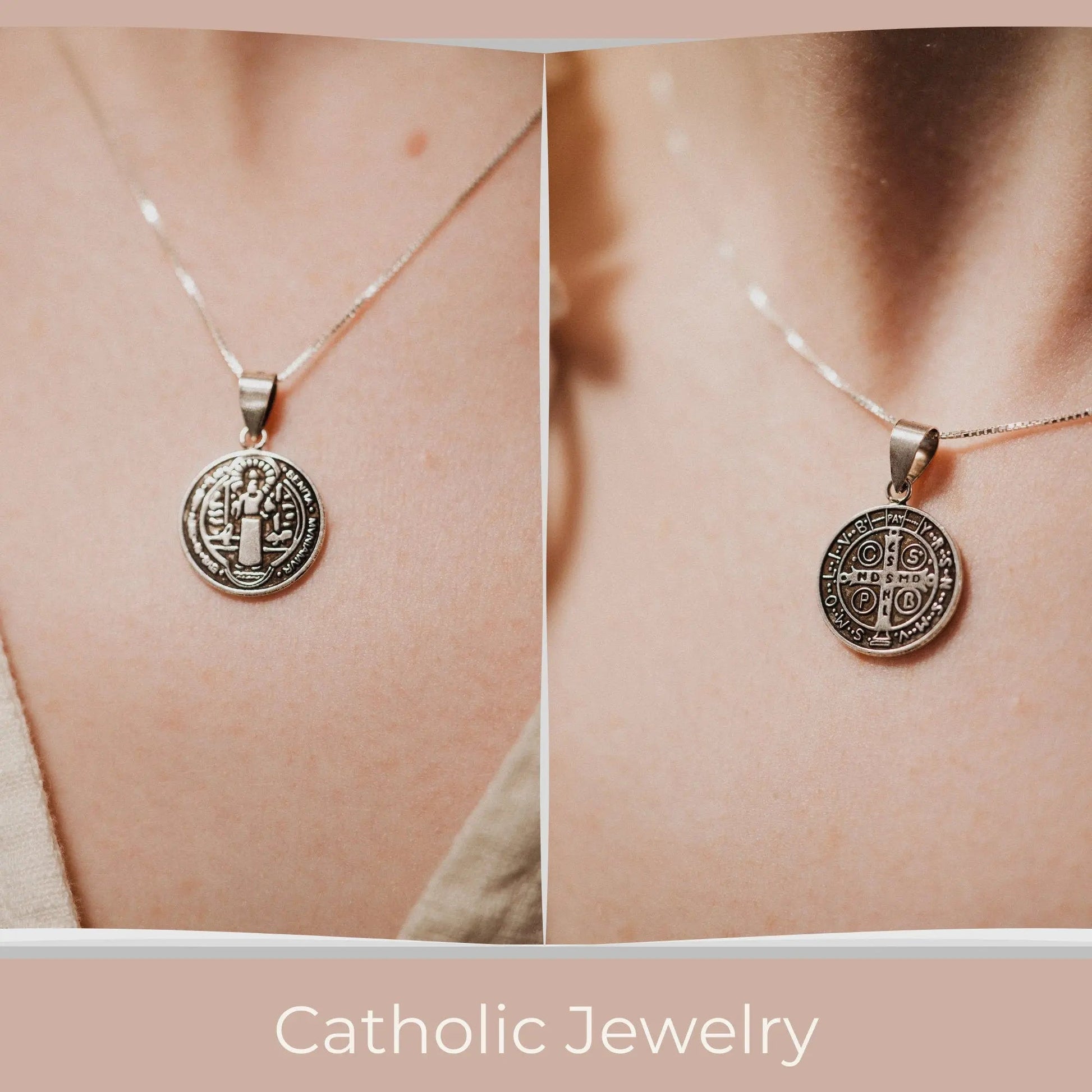 Saint Benedict Necklace, Protection Necklace, Religious Jewelry