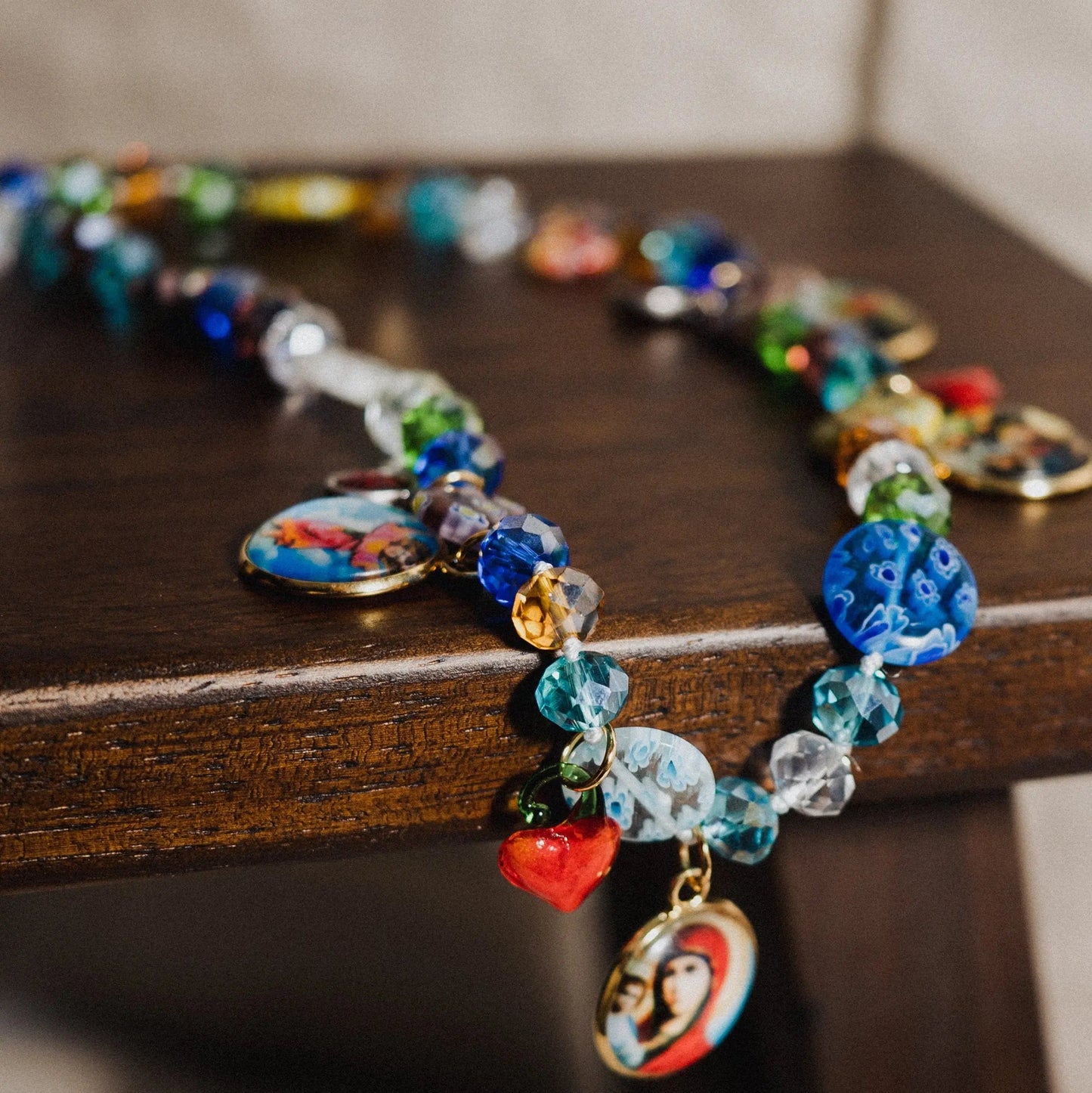 Virgin Mary necklace | Beaded Necklace | Handmade Jewelry | Colorful necklace | Unique Necklace | Gift for Her