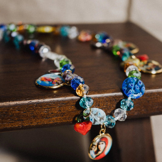 Virgin Mary necklace | Beaded Necklace | Handmade Jewelry | Colorful necklace | Unique Necklace | Gift for Her