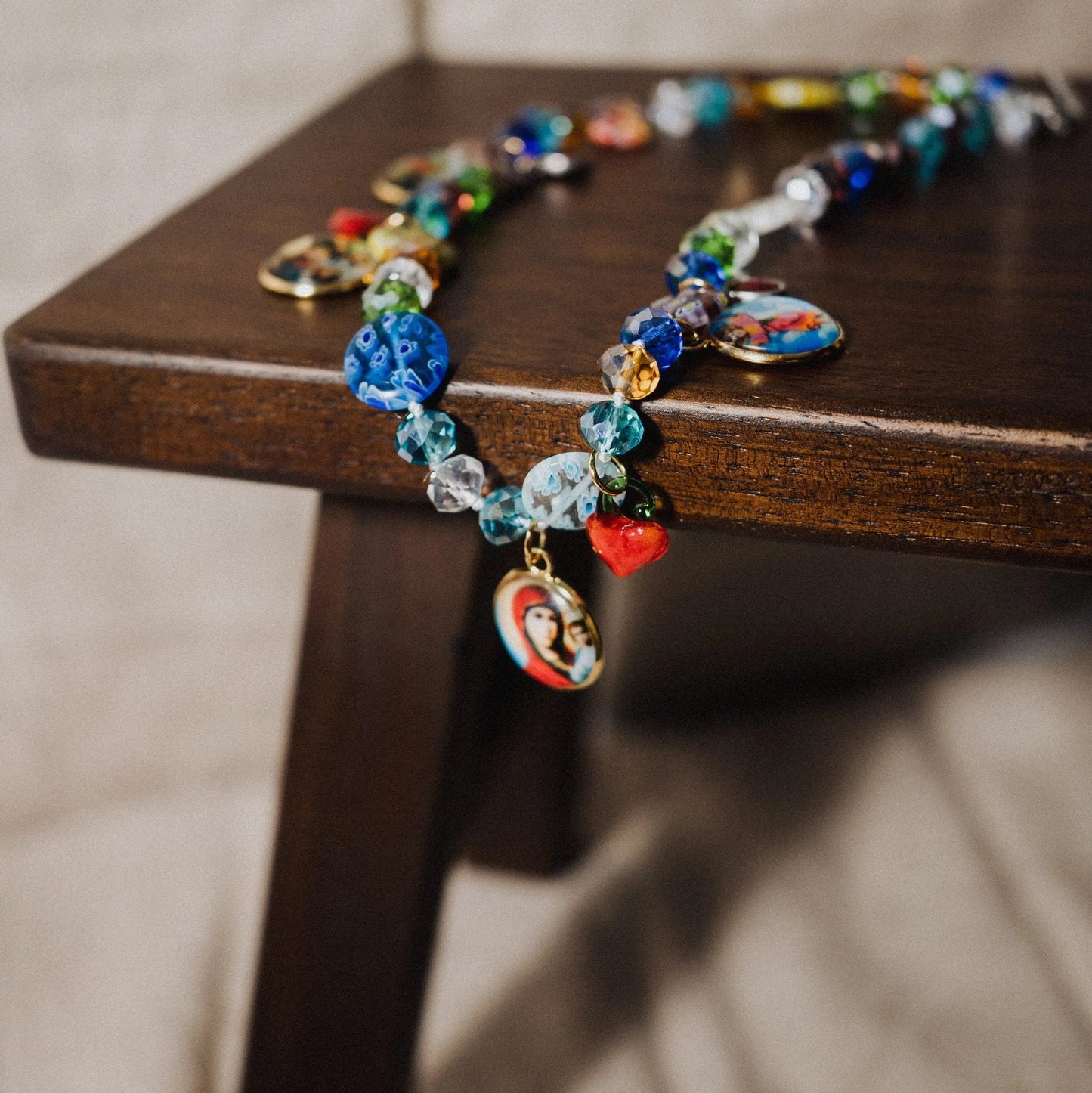 Virgin Mary necklace | Beaded Necklace | Handmade Jewelry | Colorful necklace | Unique Necklace | Gift for Her