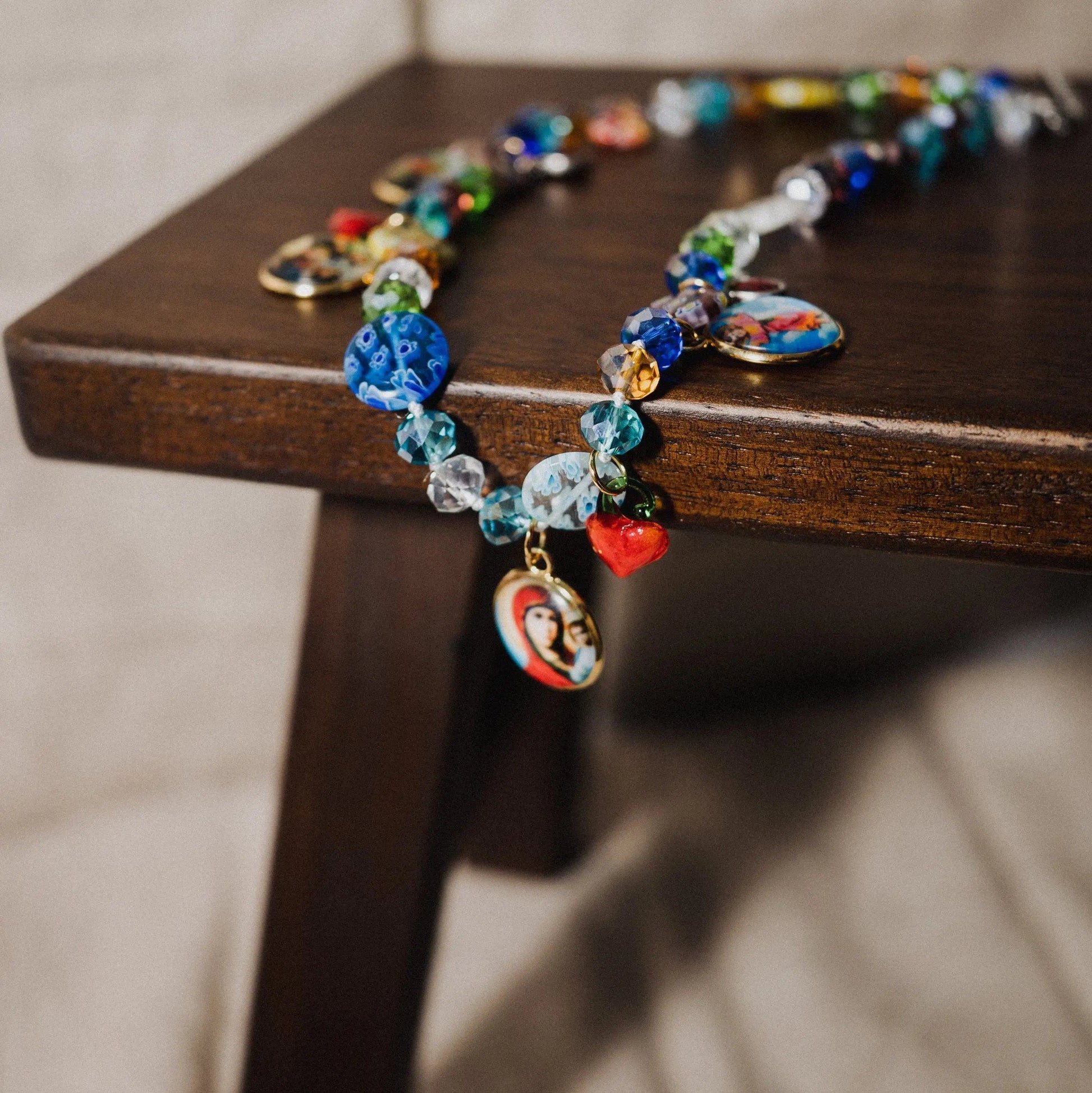 Virgin Mary necklace | Beaded Necklace | Handmade Jewelry | Colorful necklace | Unique Necklace | Gift for Her