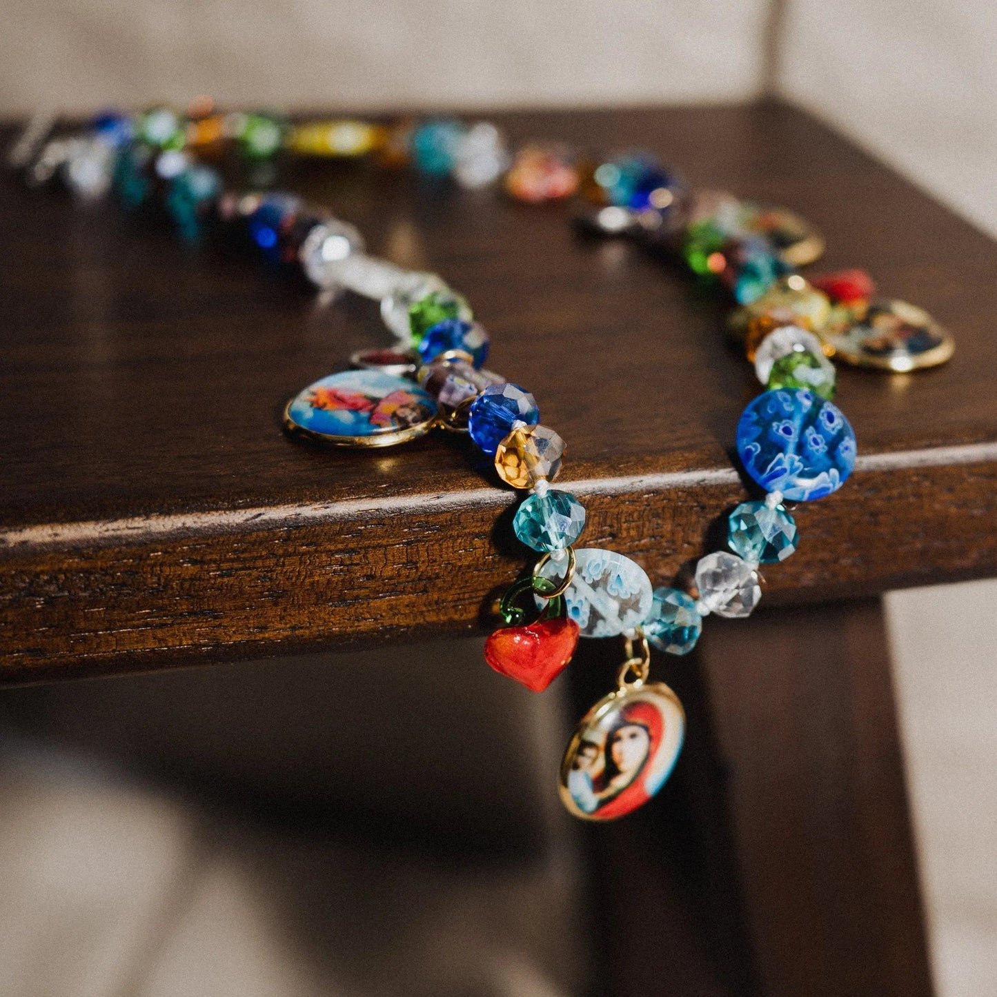 Virgin Mary necklace | Beaded Necklace | Handmade Jewelry | Colorful necklace | Unique Necklace | Gift for Her